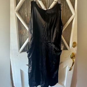 Black satin finish dress